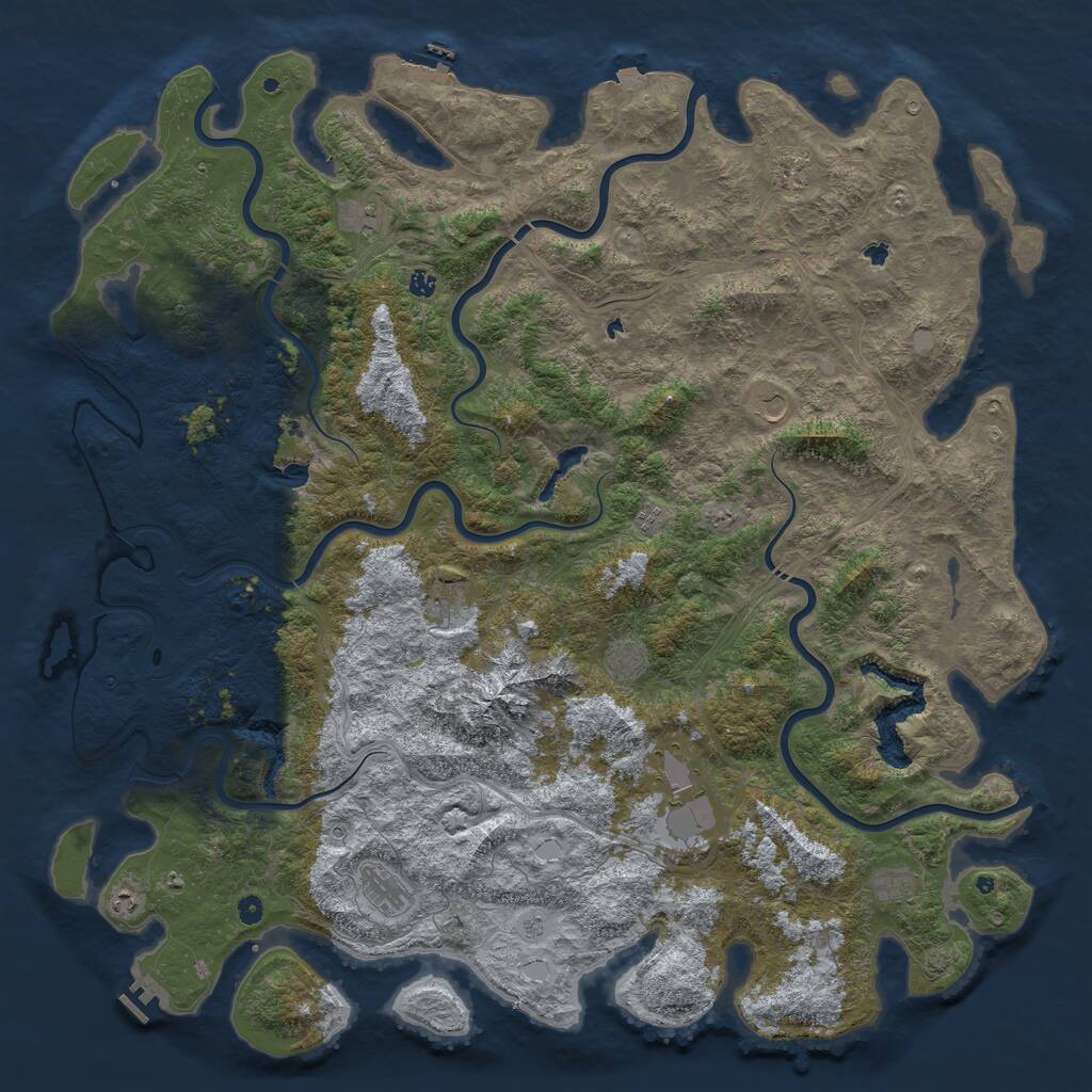 Rust Map: Procedural Map, Size: 6000, Seed: 94449982, 17 Monuments