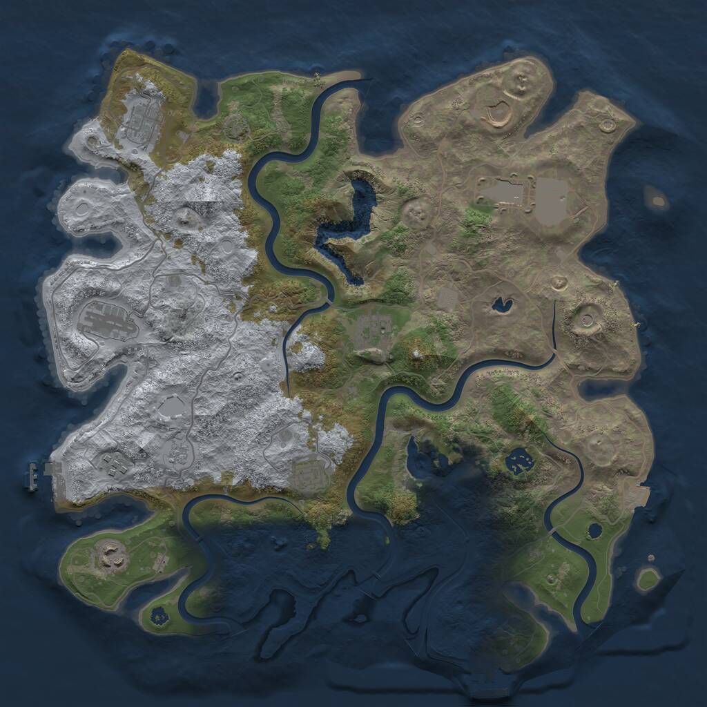 Rust Map: Procedural Map, Size: 4000, Seed: 989413, 15 Monuments