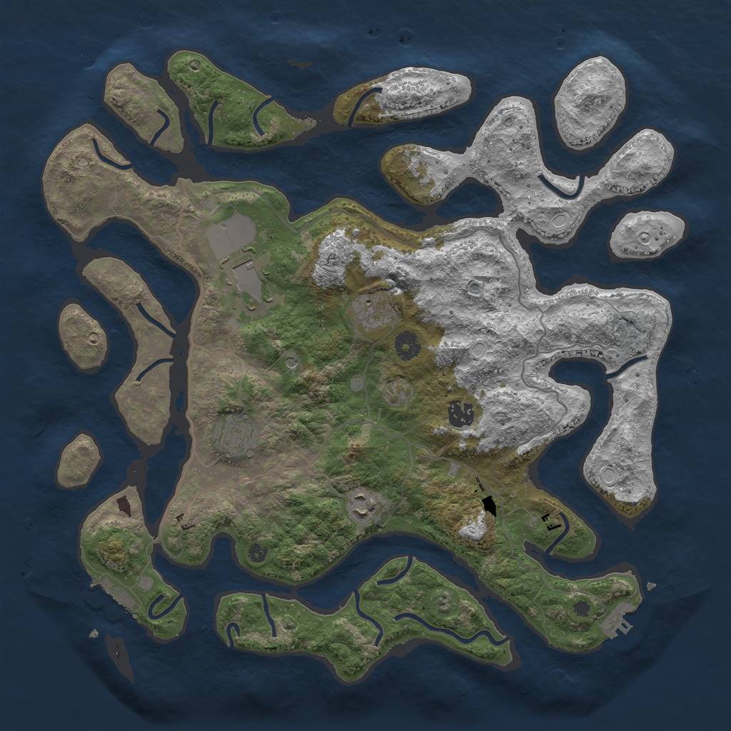 Rust Map: Procedural Map, Size: 4000, Seed: 637149, 13 Monuments