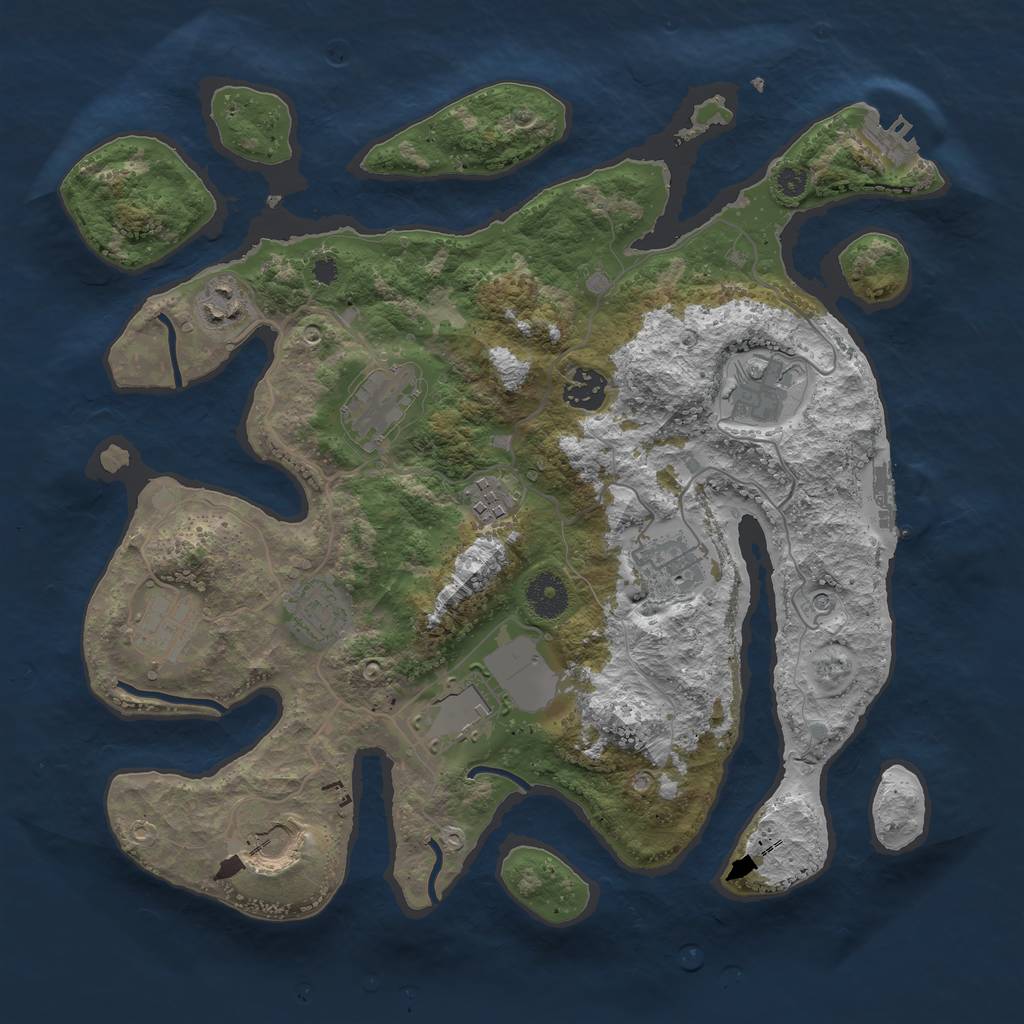 Rust Map: Procedural Map, Size: 3600, Seed: 860650248, 15 Monuments