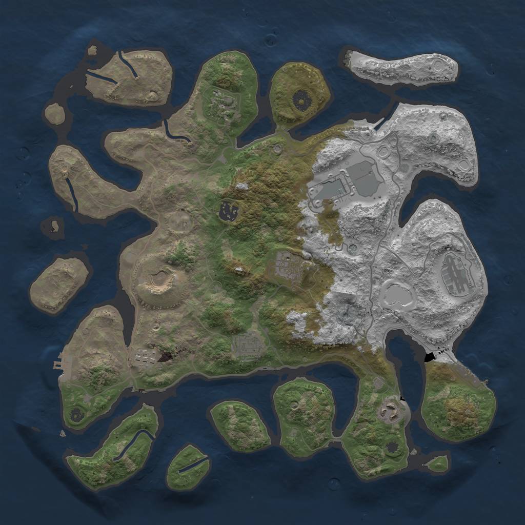 Rust Map: Procedural Map, Size: 4000, Seed: 635, 17 Monuments