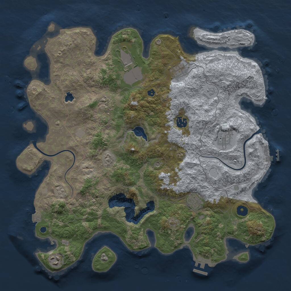 Rust Map: Procedural Map, Size: 4000, Seed: 635, 14 Monuments