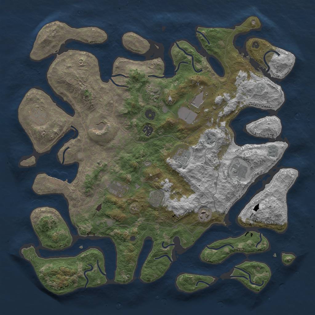 Rust Map: Procedural Map, Size: 4500, Seed: 688144, 21 Monuments