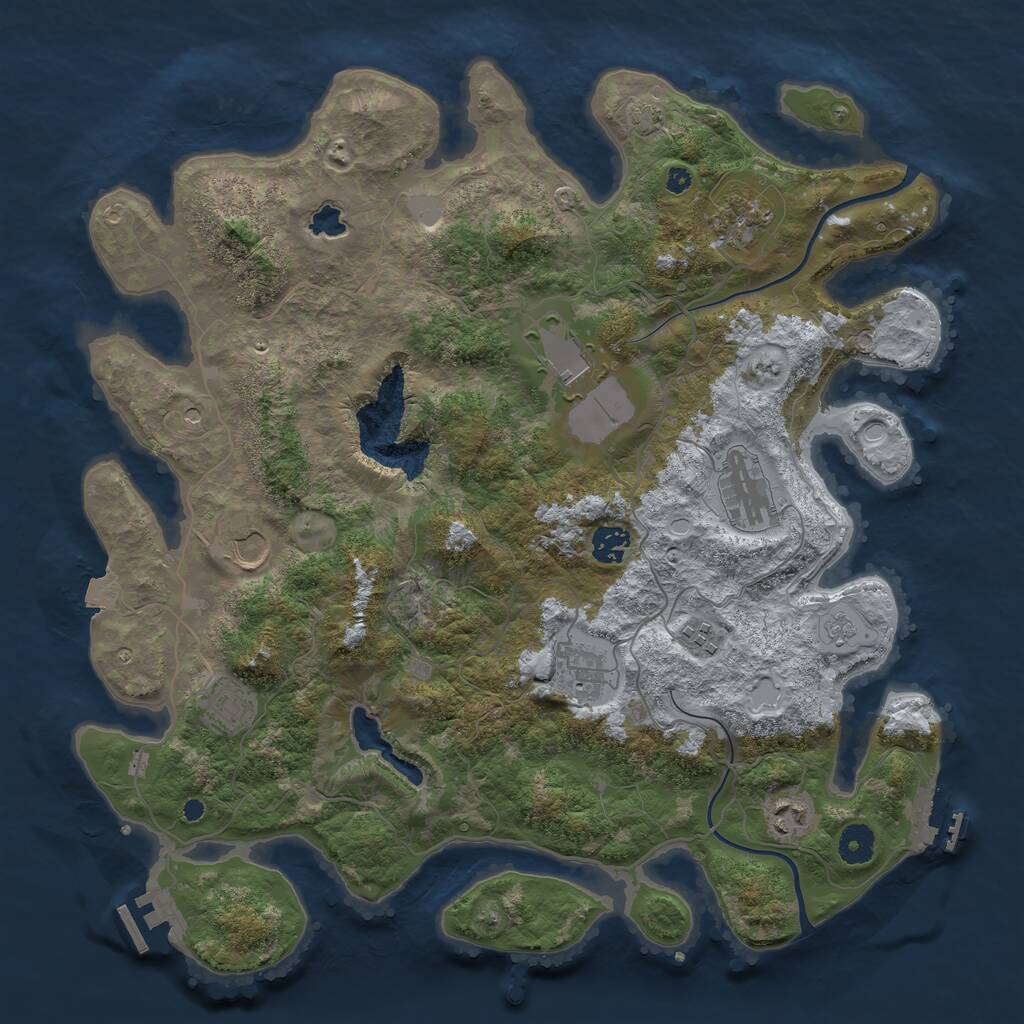 Rust Map: Procedural Map, Size: 4000, Seed: 471819, 15 Monuments