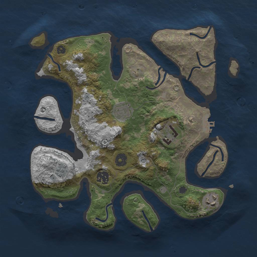 Rust Map: Procedural Map, Size: 3000, Seed: 204, 9 Monuments