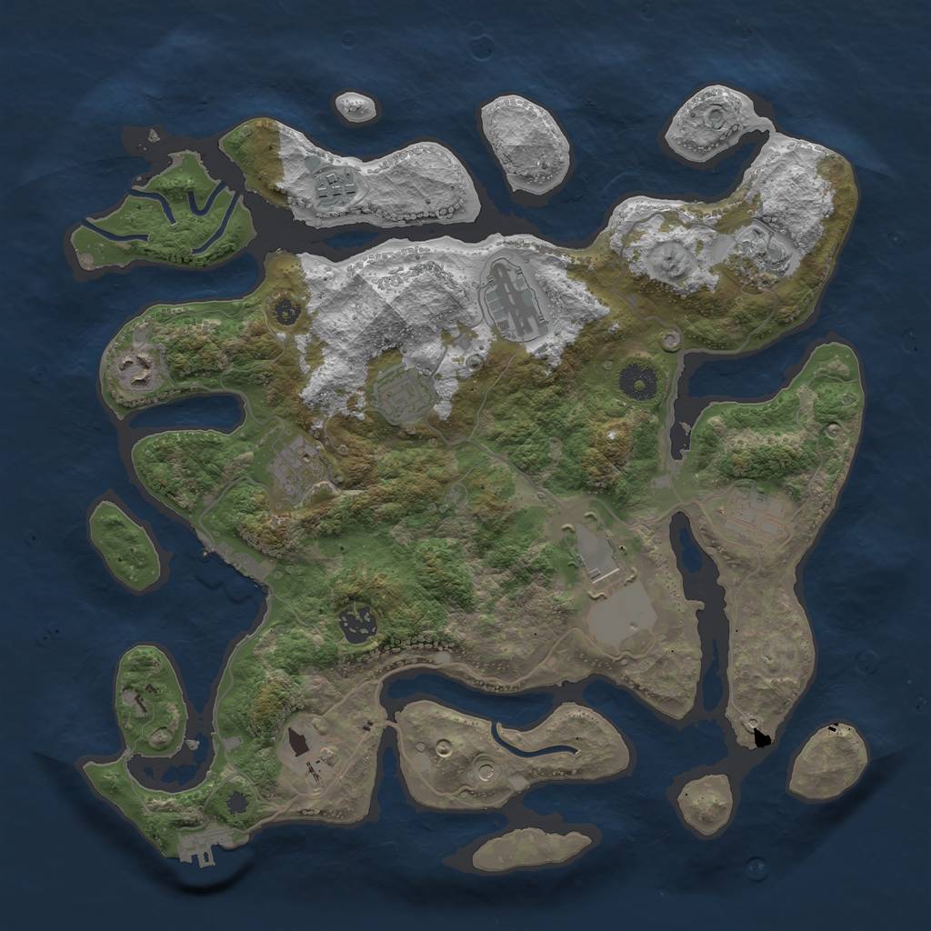 Rust Map: Procedural Map, Size: 3700, Seed: 14216679, 15 Monuments