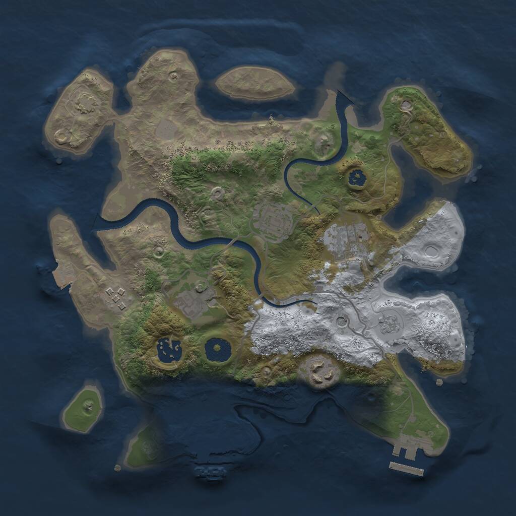 Rust Map: Procedural Map, Size: 3000, Seed: 1535492750, 12 Monuments