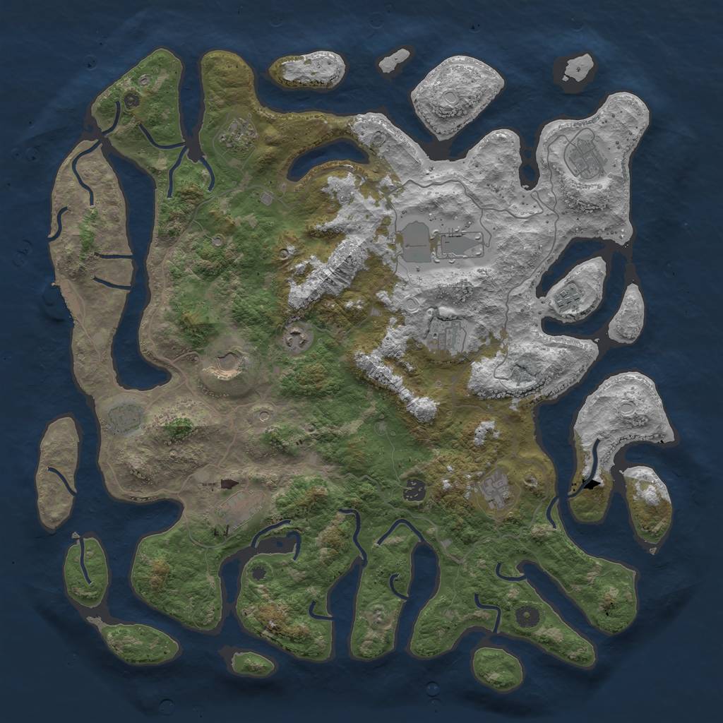 Rust Map: Procedural Map, Size: 4700, Seed: 878150, 18 Monuments
