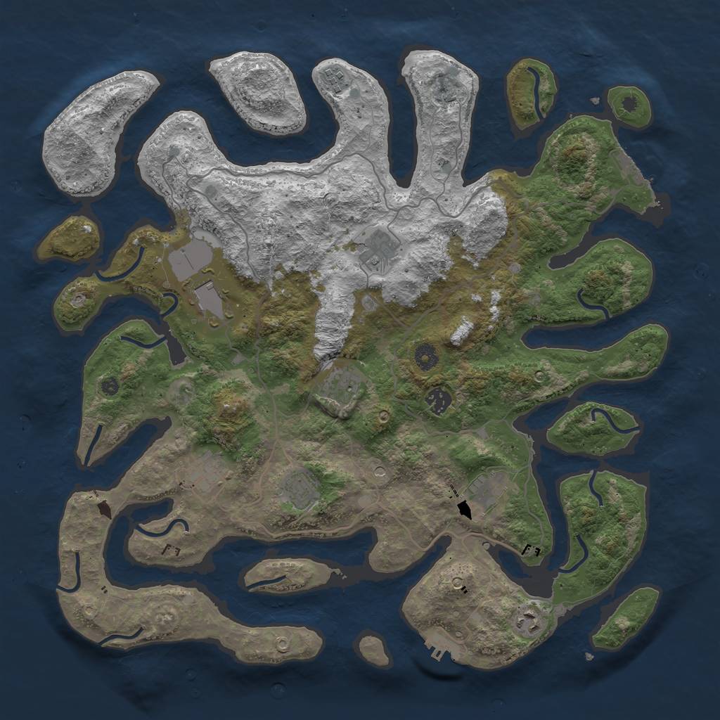 Rust Map: Procedural Map, Size: 4250, Seed: 3053, 14 Monuments