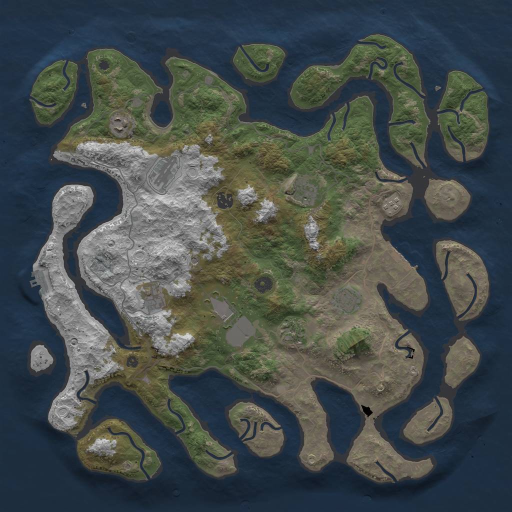 Rust Map: Procedural Map, Size: 4500, Seed: 541318, 17 Monuments