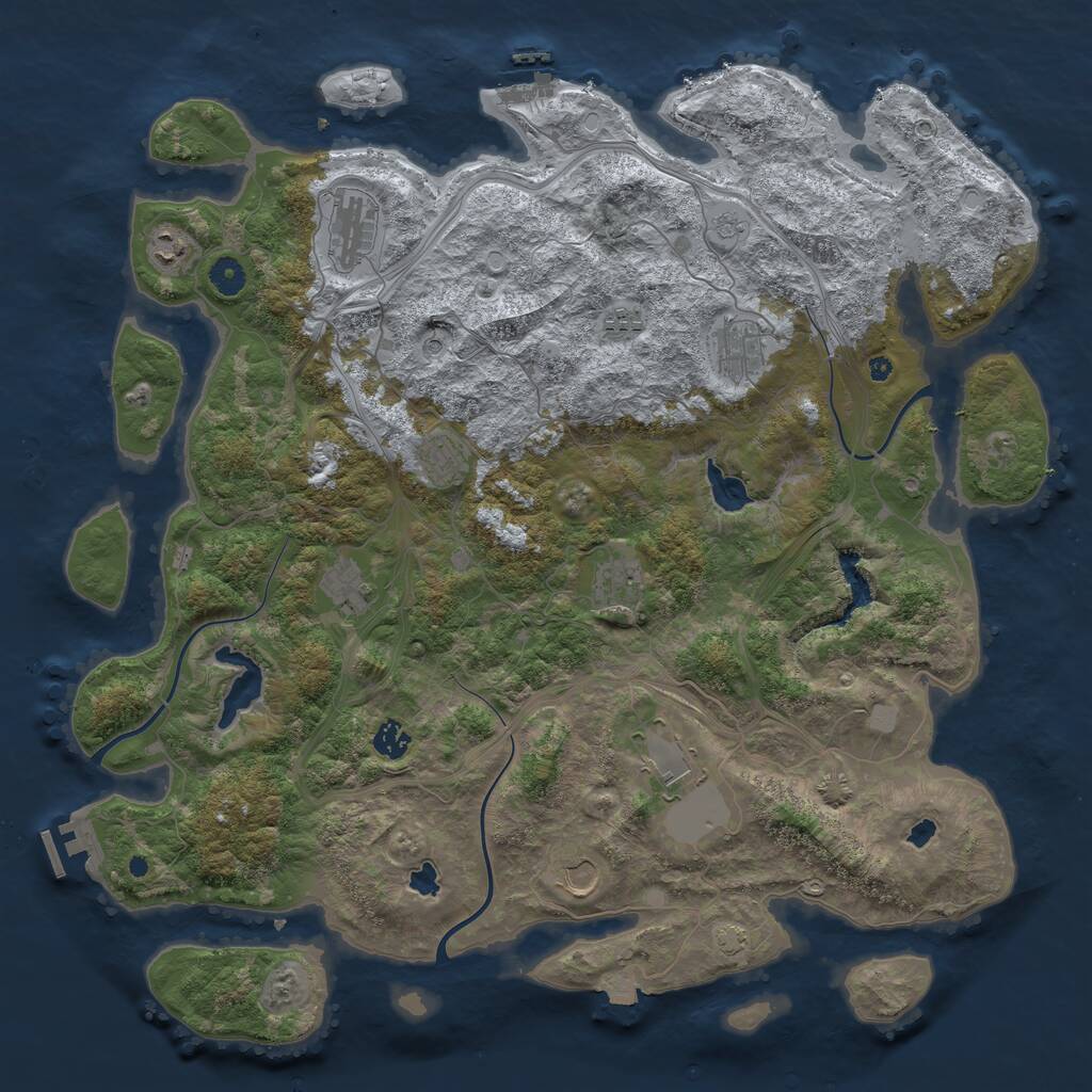 Rust Map: Procedural Map, Size: 4500, Seed: 324234231, 16 Monuments