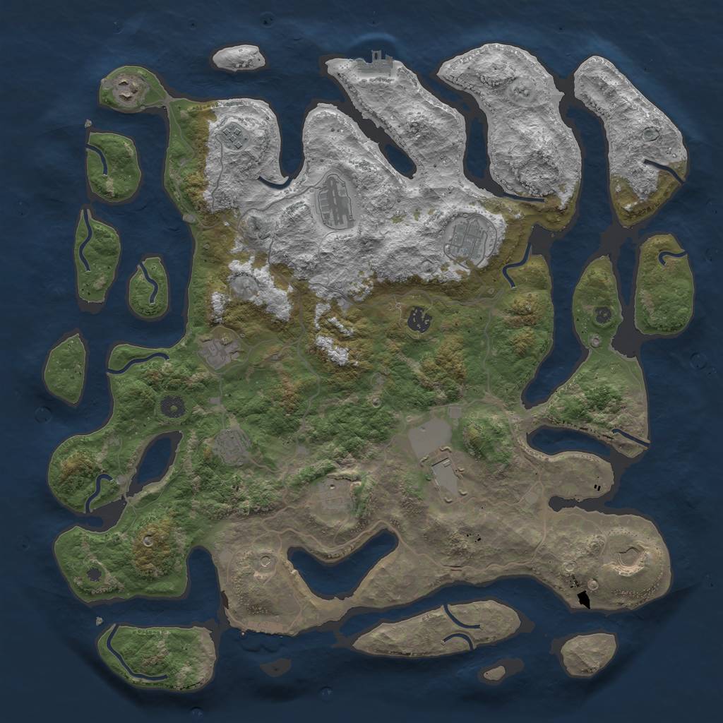 Rust Map: Procedural Map, Size: 4500, Seed: 324234231, 15 Monuments