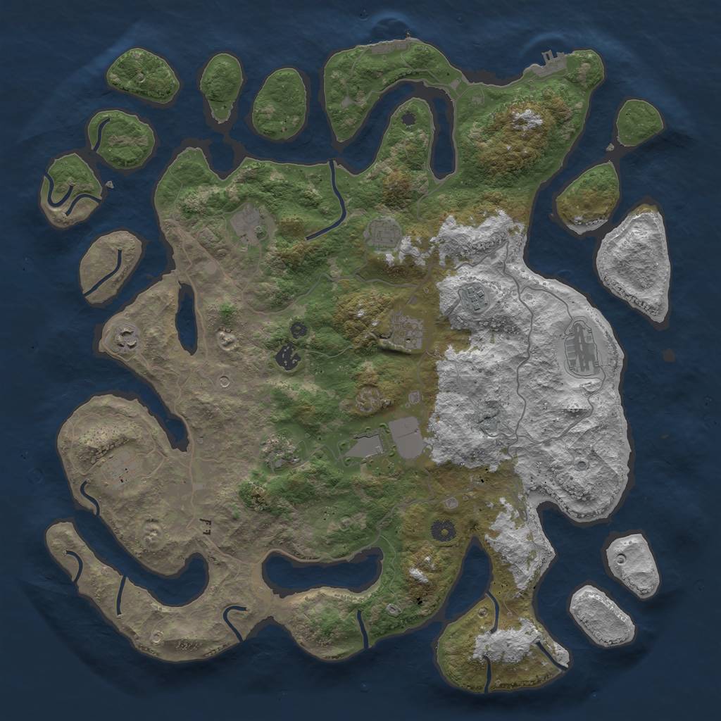 Rust Map: Procedural Map, Size: 4500, Seed: 704143, 15 Monuments