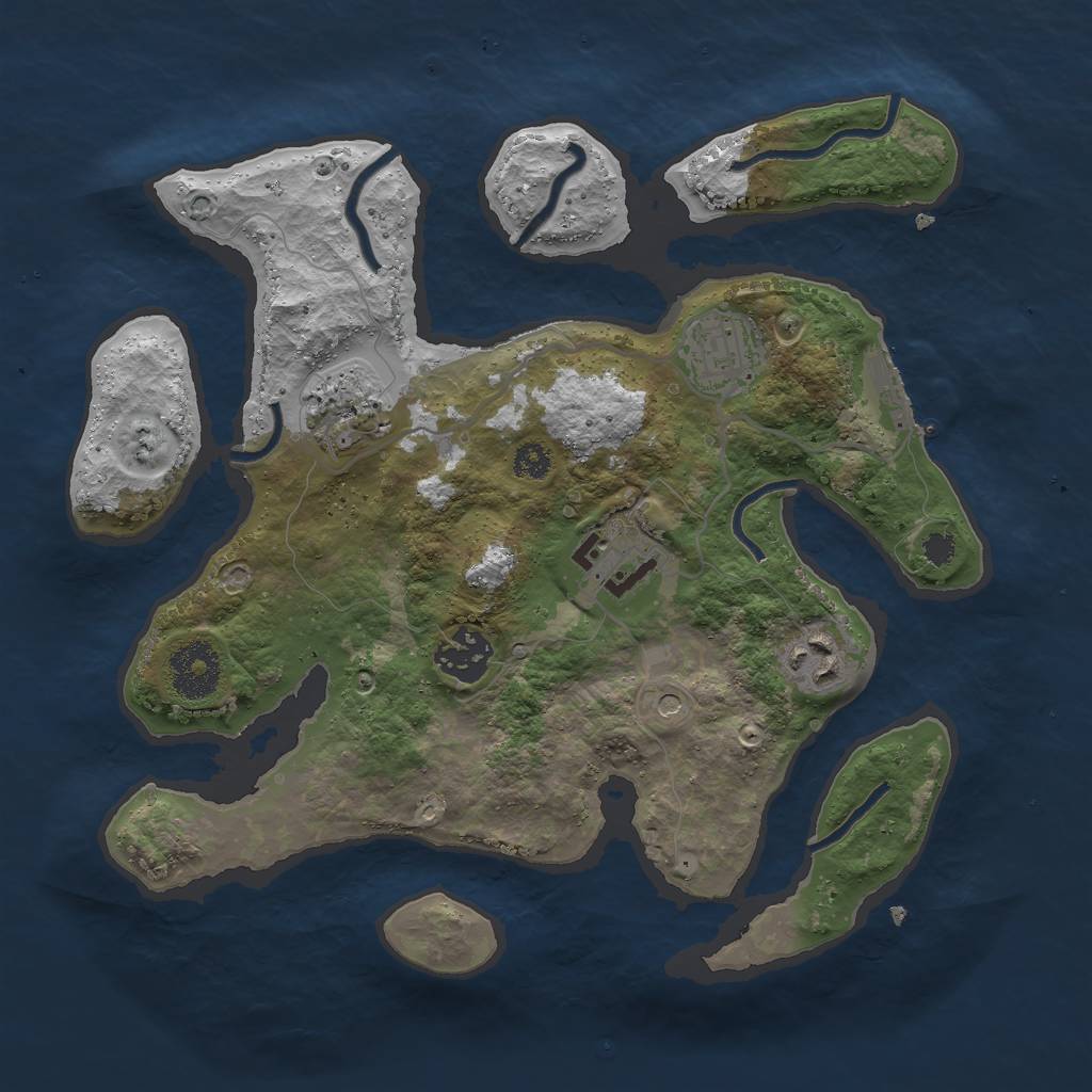 Rust Map: Procedural Map, Size: 3000, Seed: 1545153656, 9 Monuments