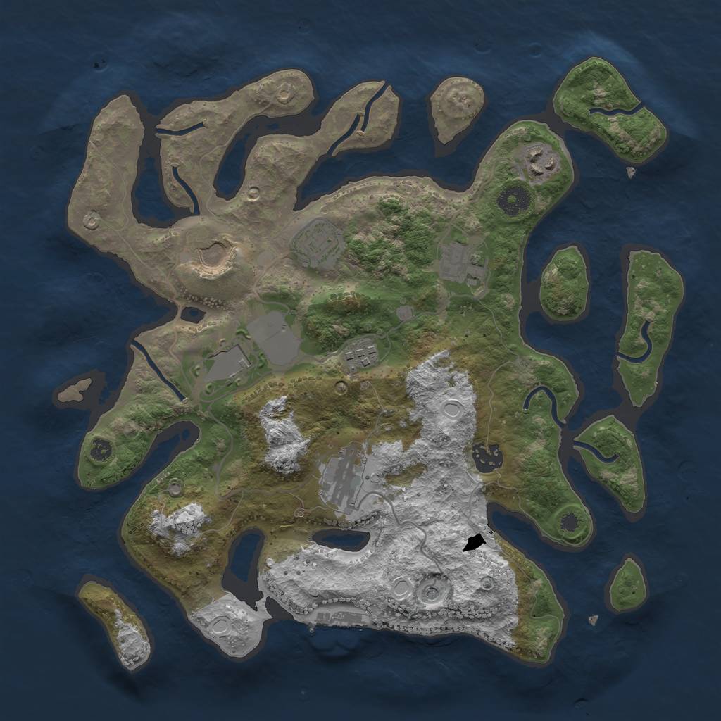 Rust Map: Procedural Map, Size: 3500, Seed: 1901020121, 18 Monuments