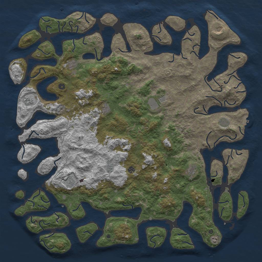 Rust Map: Procedural Map, Size: 6000, Seed: 21858, 15 Monuments