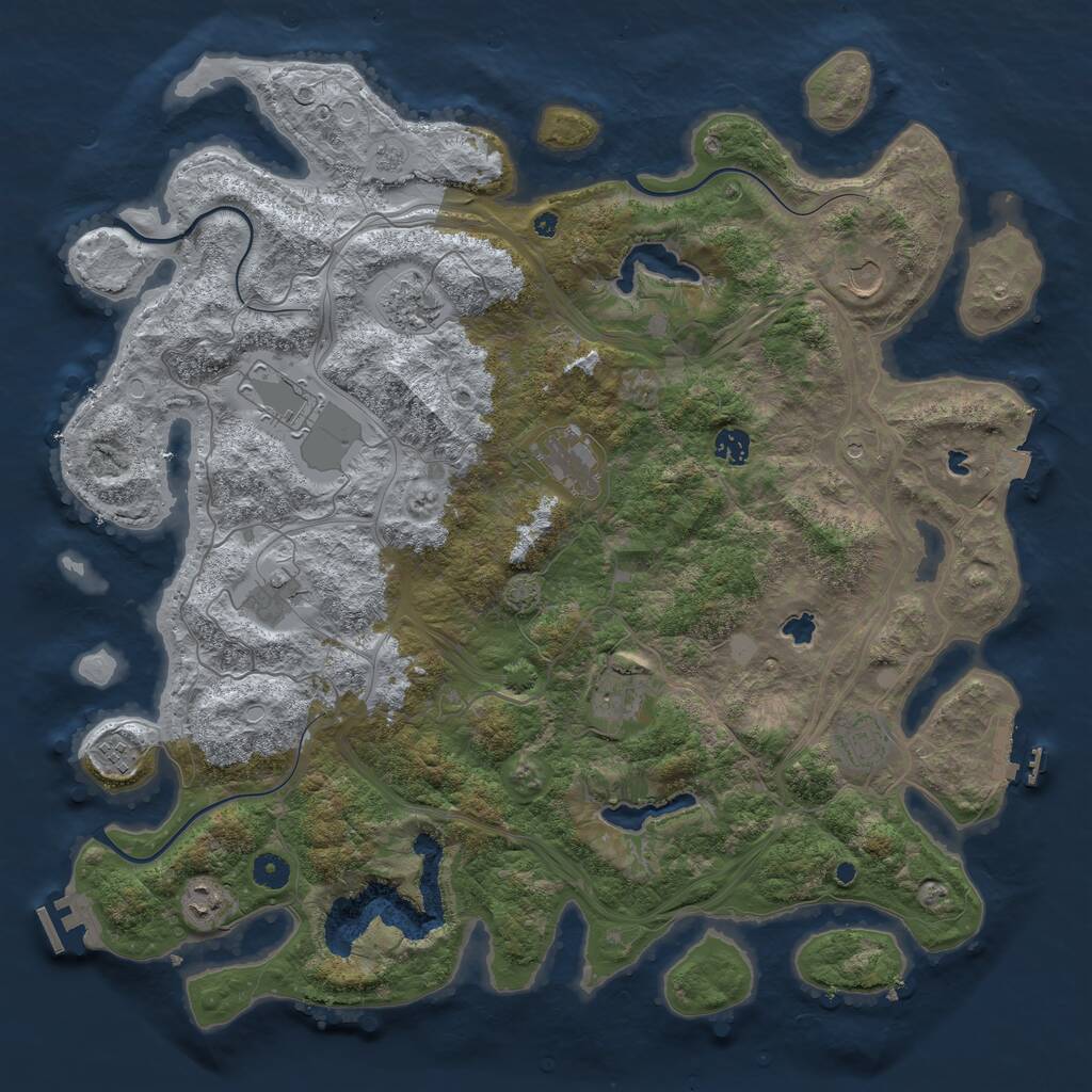 Rust Map: Procedural Map, Size: 4500, Seed: 277813, 16 Monuments
