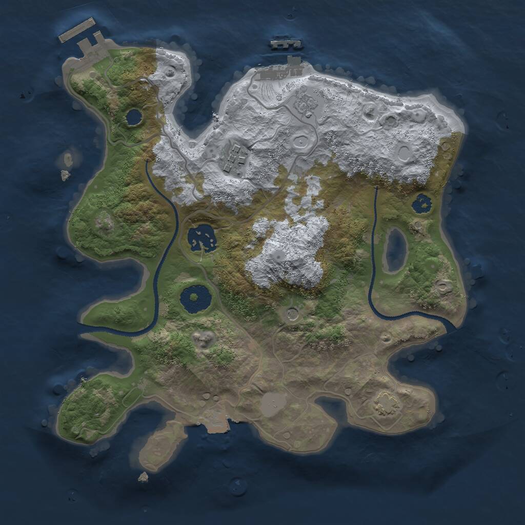 Rust Map: Procedural Map, Size: 2700, Seed: 2008970, 8 Monuments