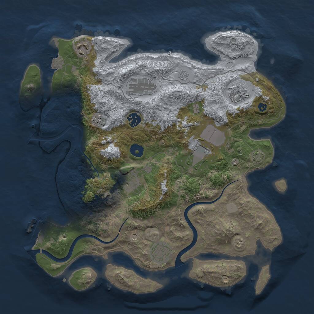 Rust Map: Procedural Map, Size: 3500, Seed: 926060, 13 Monuments