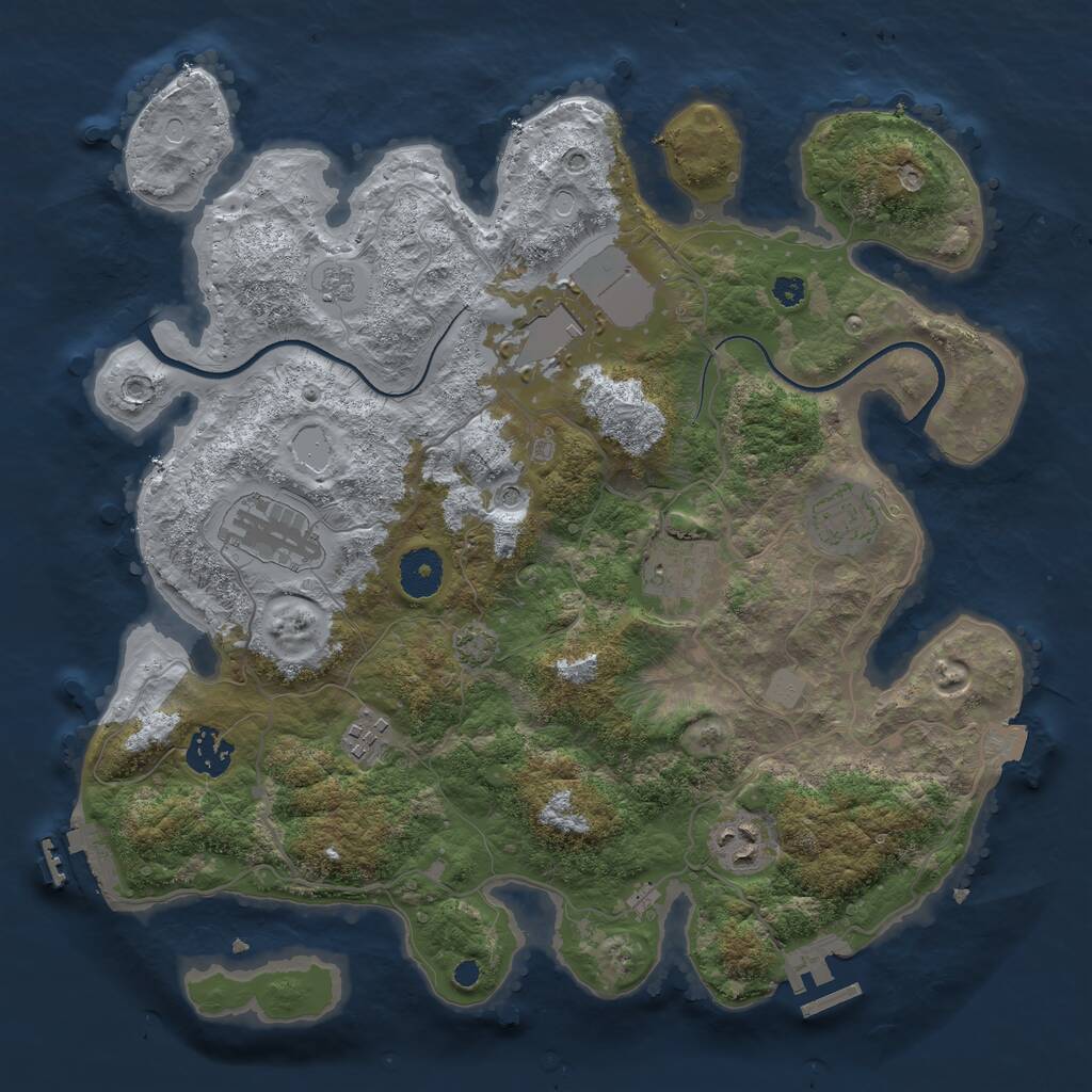 Rust Map: Procedural Map, Size: 3500, Seed: 119837, 13 Monuments