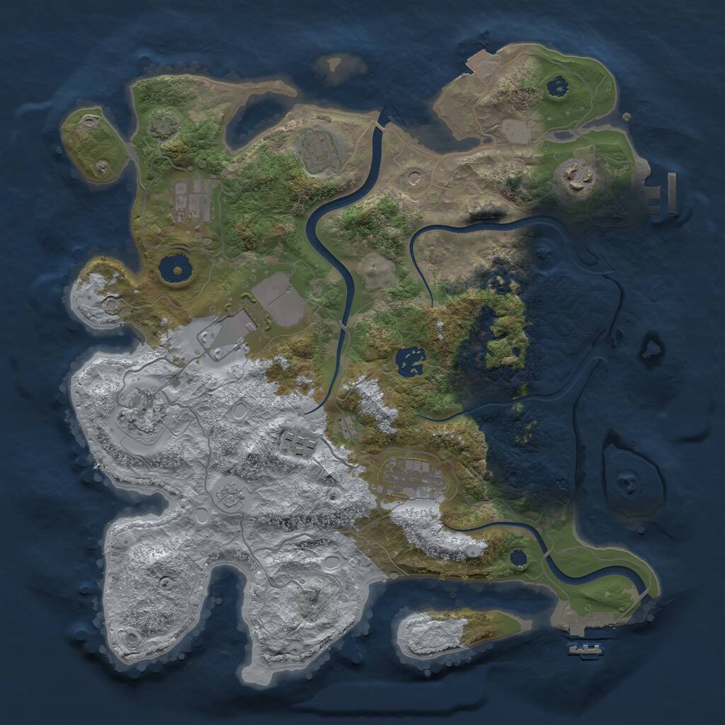 Rust Map: Procedural Map, Size: 3500, Seed: 926540, 14 Monuments