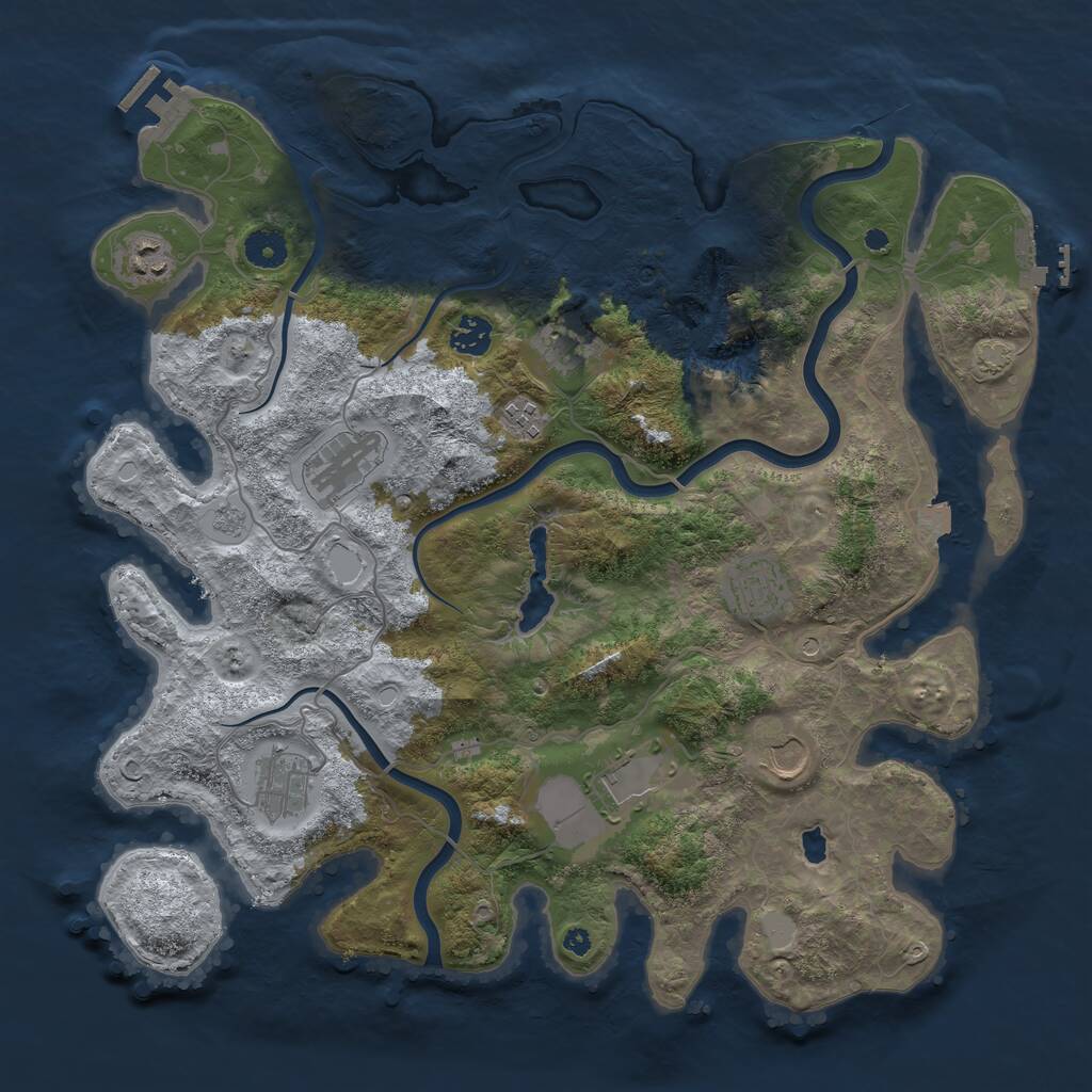 Rust Map: Procedural Map, Size: 4000, Seed: 702133079, 15 Monuments
