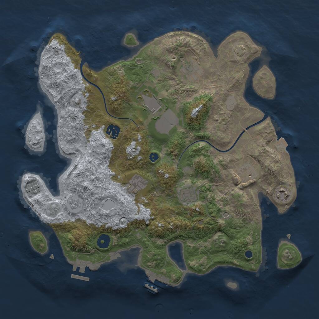 Rust Map: Procedural Map, Size: 3500, Seed: 649292, 14 Monuments