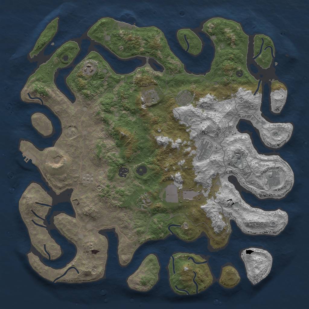 Rust Map: Procedural Map, Size: 4500, Seed: 189063, 15 Monuments