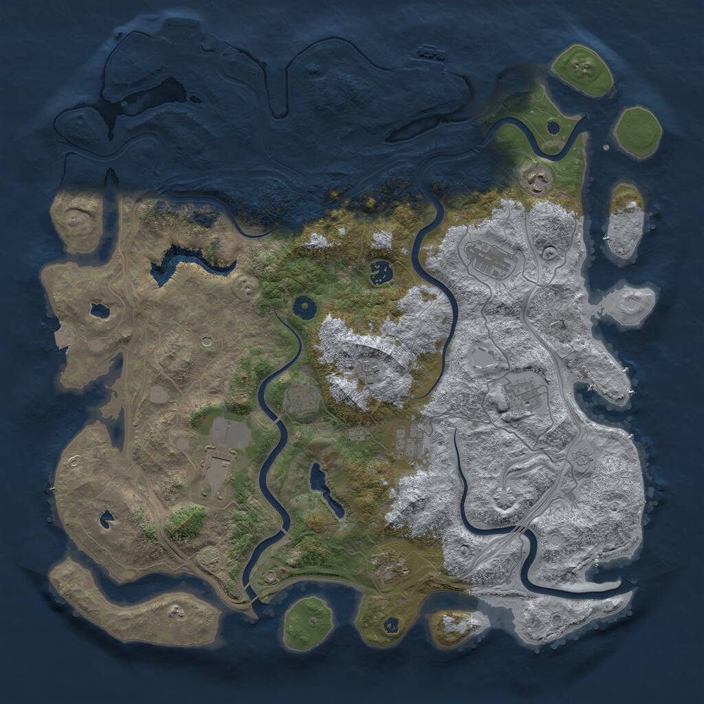 Rust Map: Procedural Map, Size: 4500, Seed: 950458, 15 Monuments