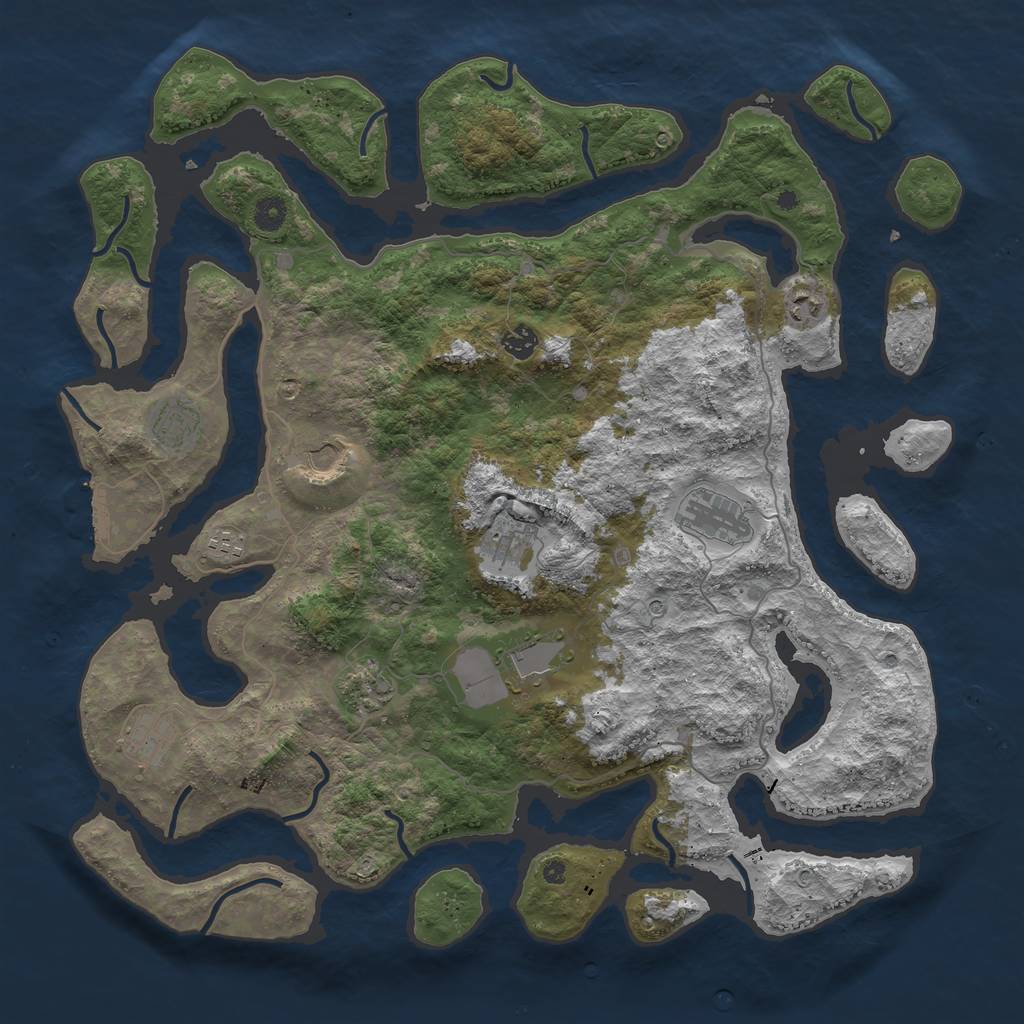 Rust Map: Procedural Map, Size: 4500, Seed: 950458, 14 Monuments