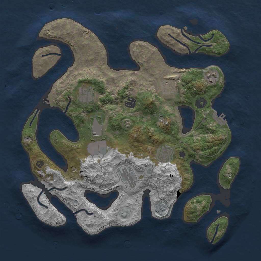 Rust Map: Procedural Map, Size: 3500, Seed: 183426, 12 Monuments