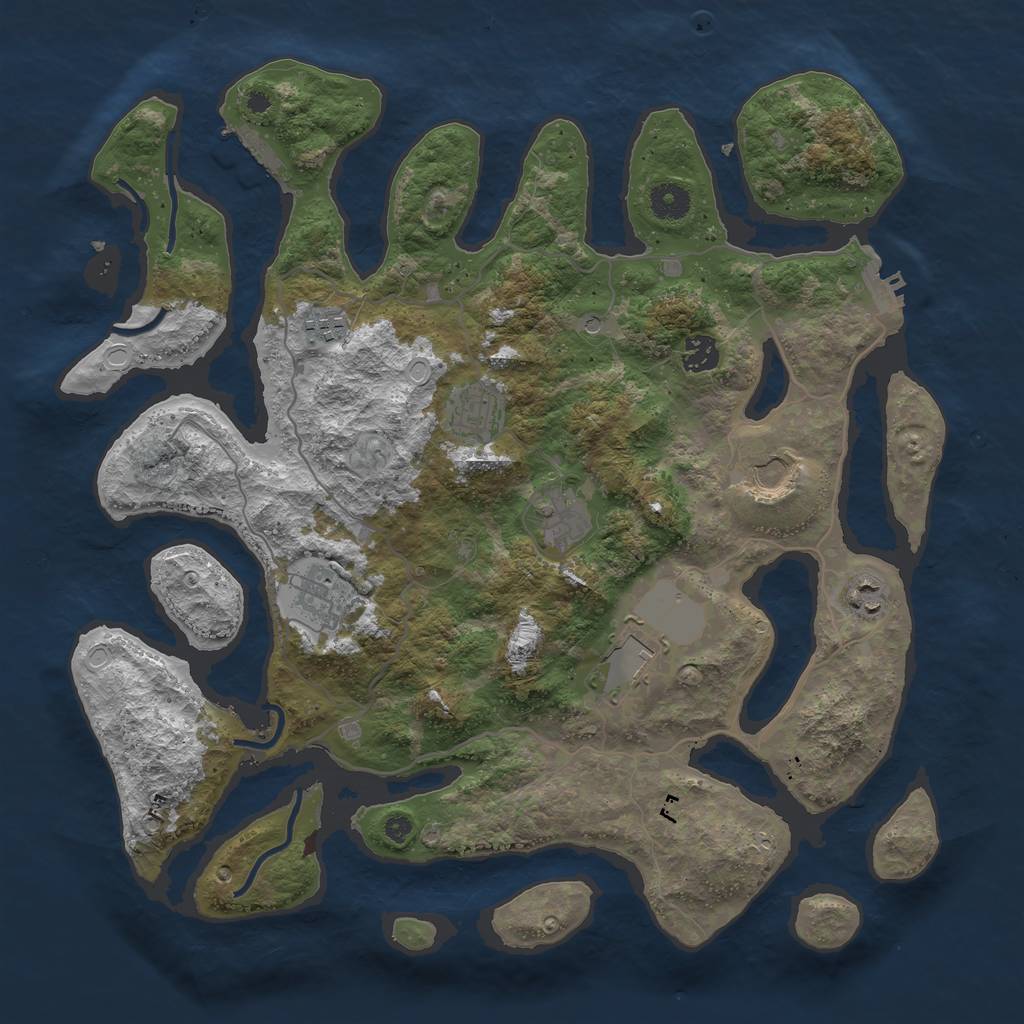 Rust Map: Procedural Map, Size: 4000, Seed: 1502932910, 19 Monuments