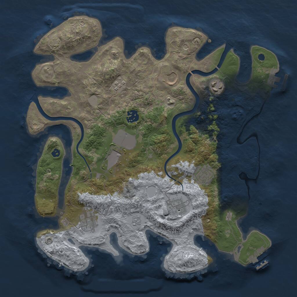 Rust Map: Procedural Map, Size: 3500, Seed: 497604, 14 Monuments