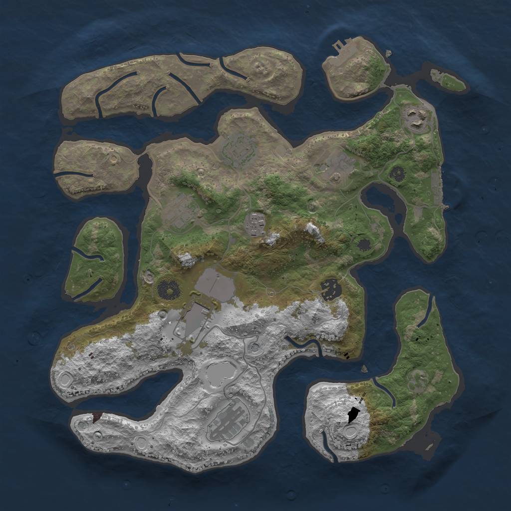 Rust Map: Procedural Map, Size: 3500, Seed: 356997, 16 Monuments