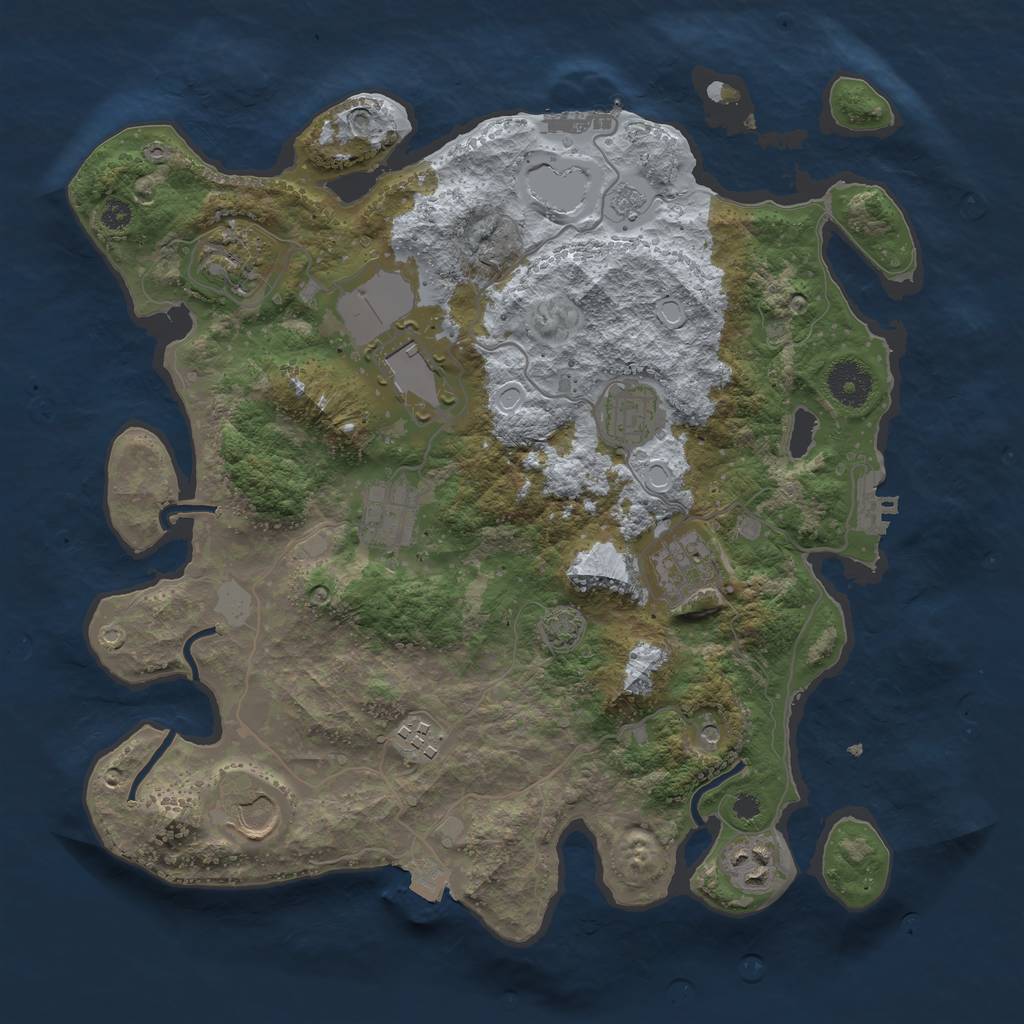 Rust Map: Procedural Map, Size: 3500, Seed: 796237, 16 Monuments