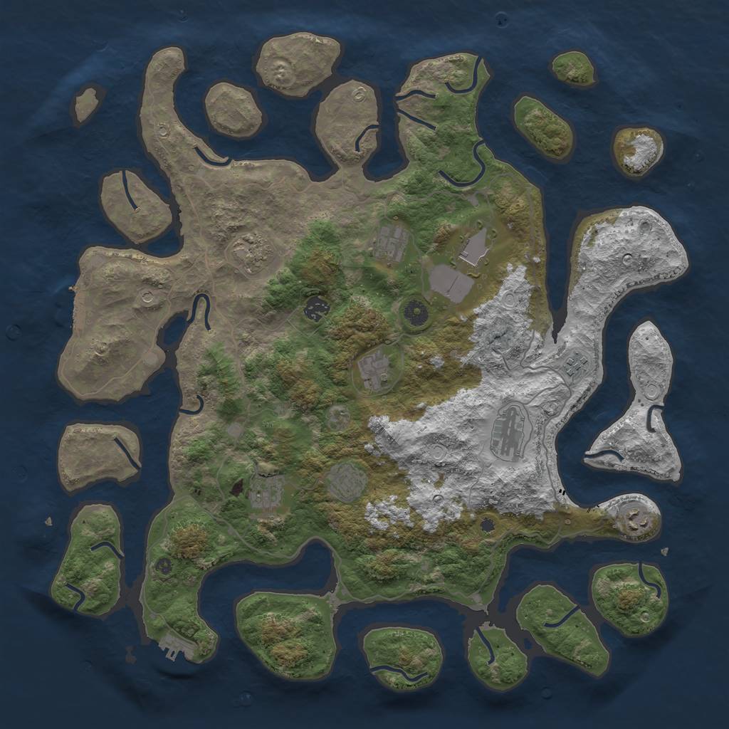 Rust Map: Procedural Map, Size: 4500, Seed: 219973, 21 Monuments