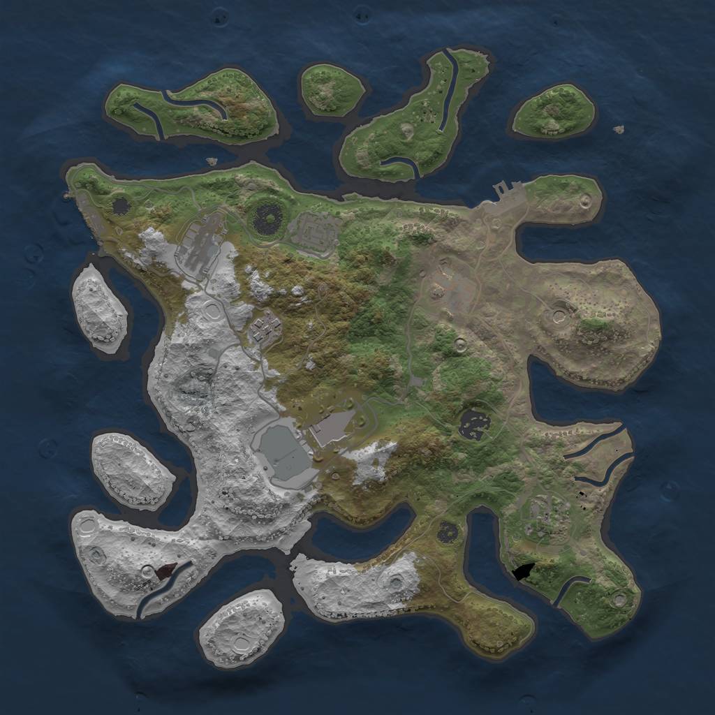 Rust Map: Procedural Map, Size: 3500, Seed: 530020, 15 Monuments