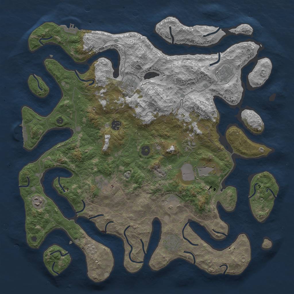 Rust Map: Procedural Map, Size: 4500, Seed: 541682, 15 Monuments