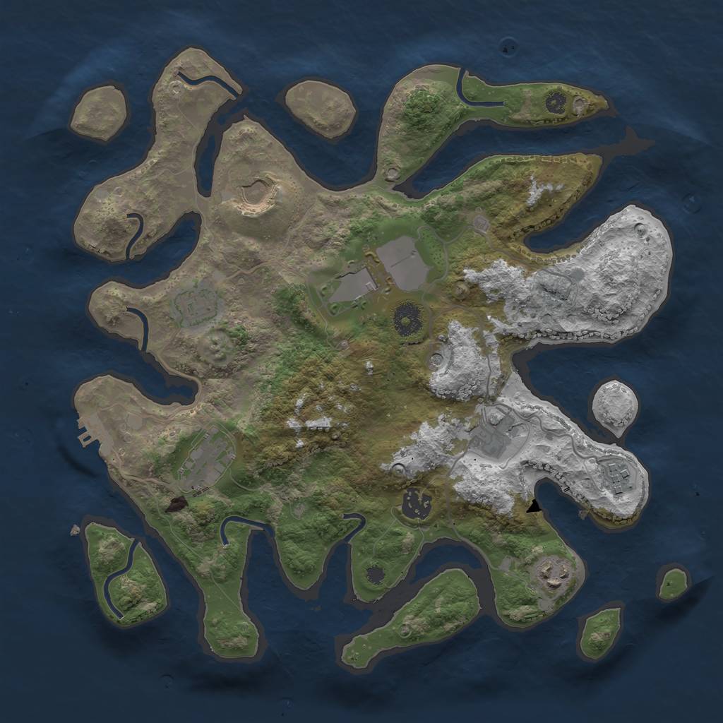 Rust Map: Procedural Map, Size: 3500, Seed: 751794, 12 Monuments