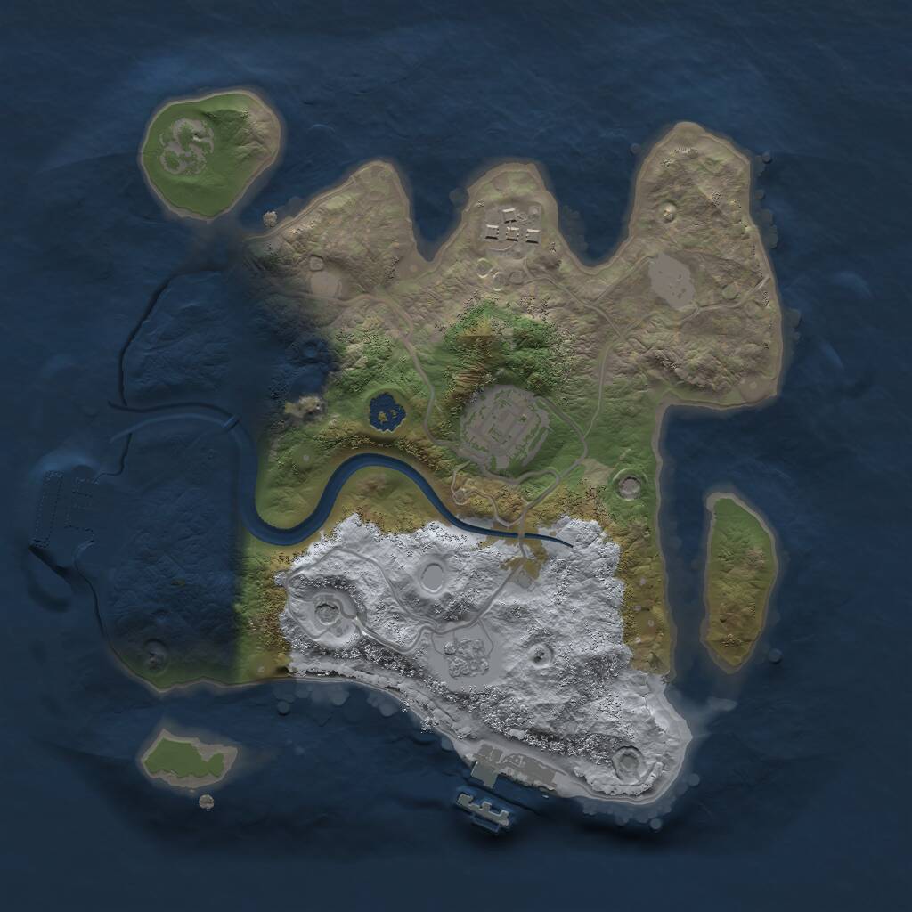 Rust Map: Procedural Map, Size: 2500, Seed: 1901811345, 7 Monuments
