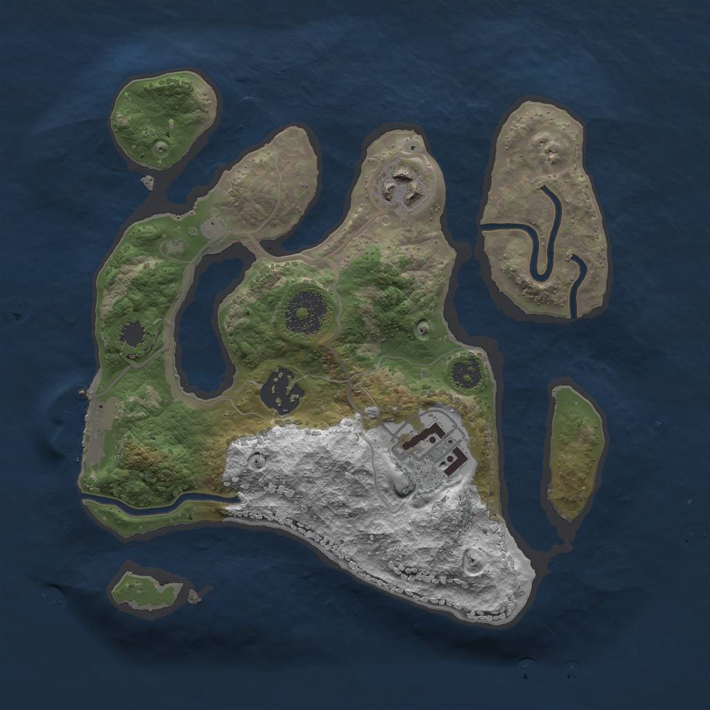 Rust Map: Procedural Map, Size: 2500, Seed: 1901811345, 6 Monuments