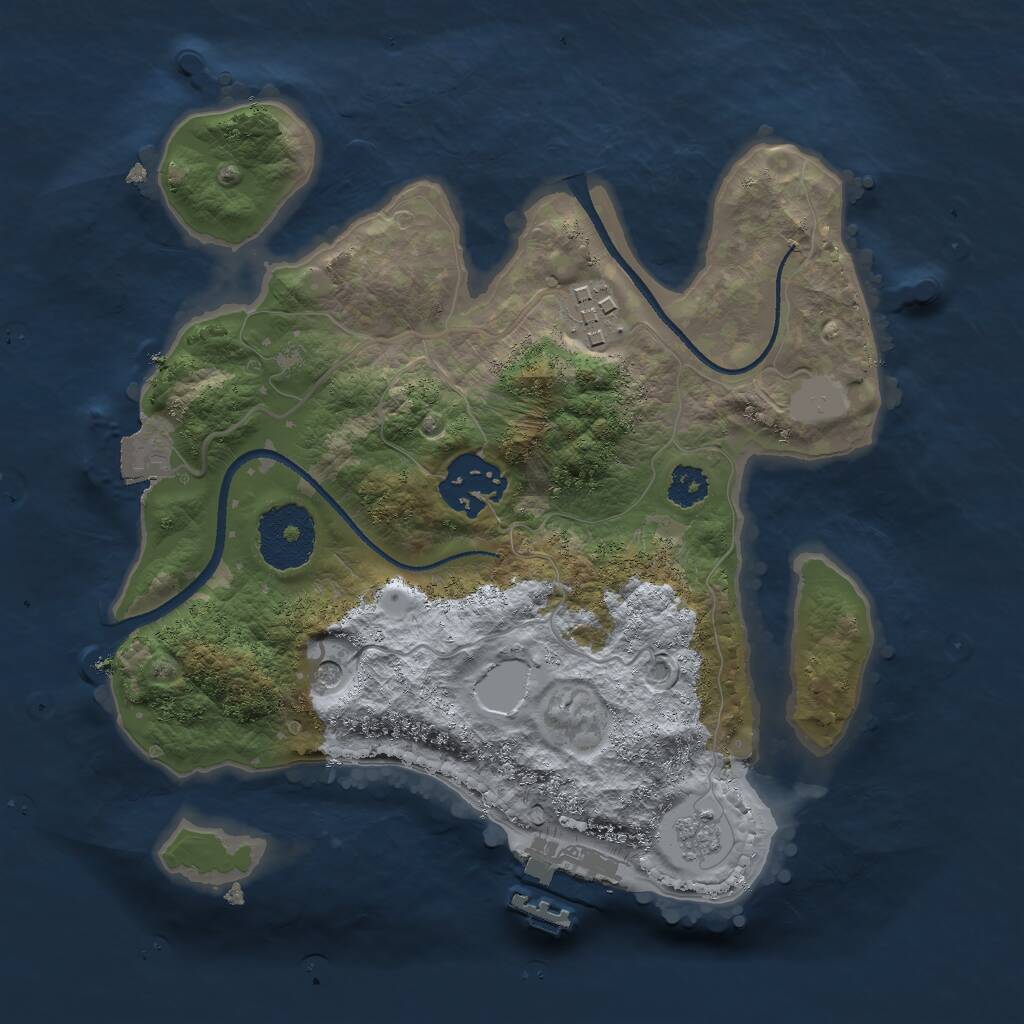 Rust Map: Procedural Map, Size: 2500, Seed: 1901811345, 6 Monuments