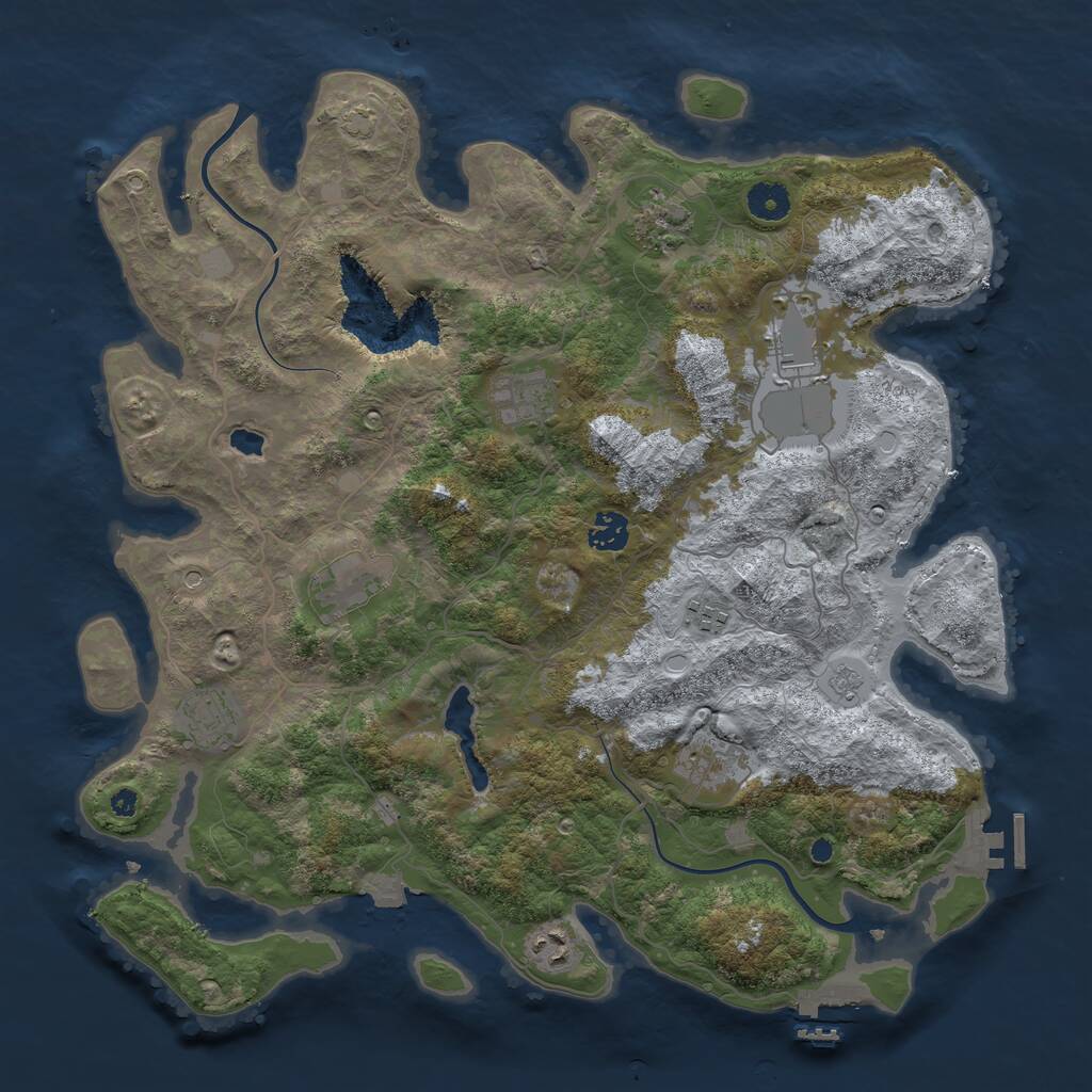 Rust Map: Procedural Map, Size: 4000, Seed: 835872, 15 Monuments