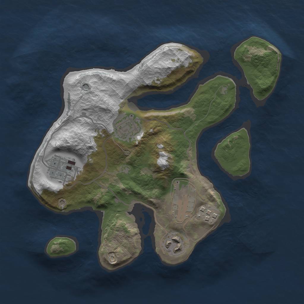 Rust Map: Barren, Size: 2500, Seed: 28062021, 7 Monuments