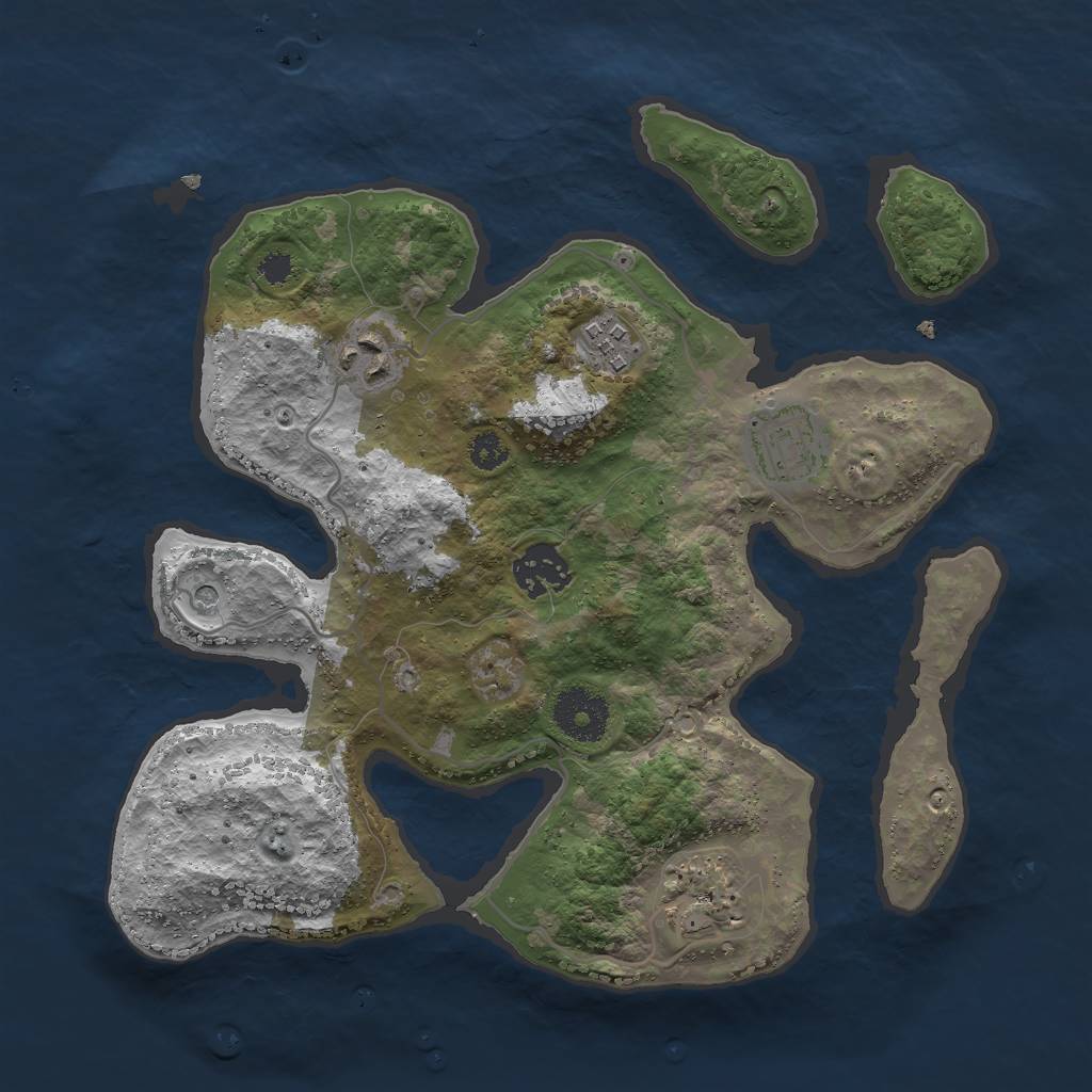 Rust Map: Procedural Map, Size: 3000, Seed: 471, 8 Monuments