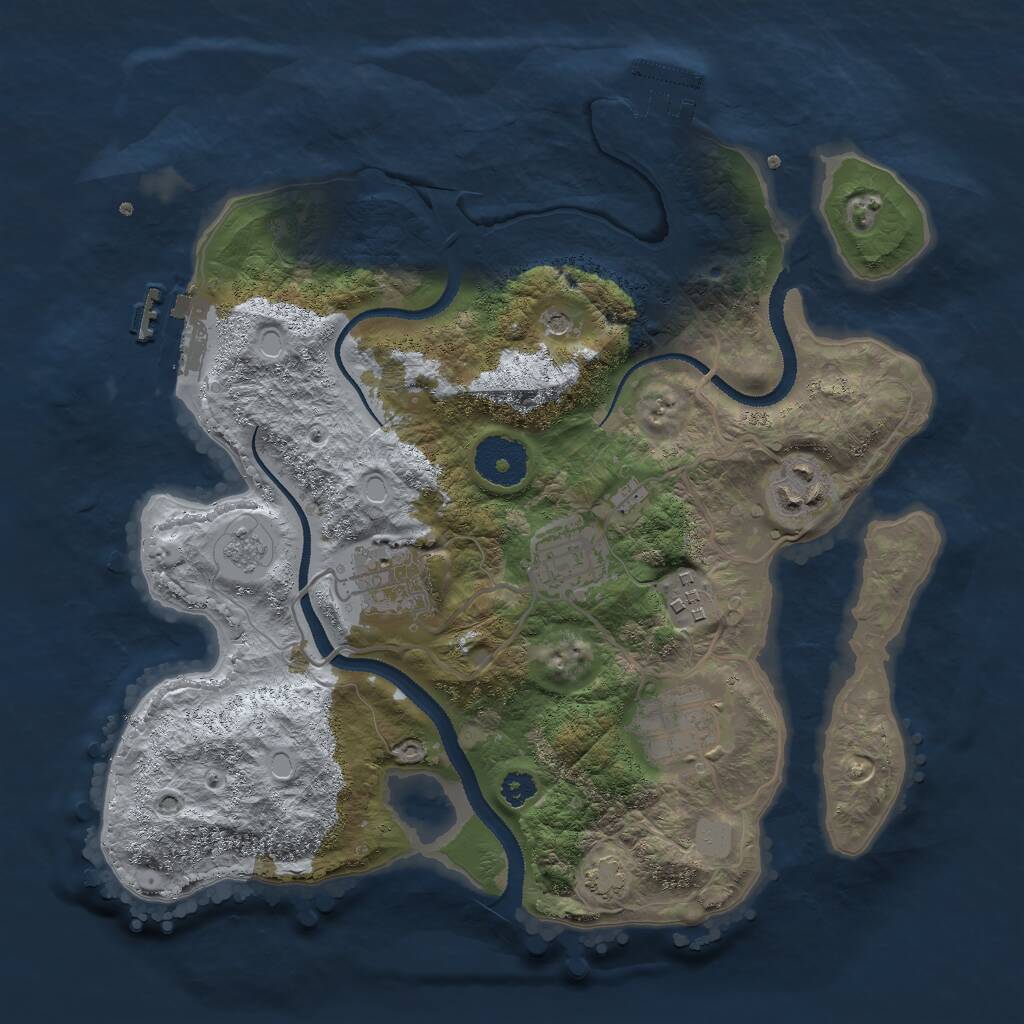 Rust Map: Procedural Map, Size: 3000, Seed: 471, 11 Monuments