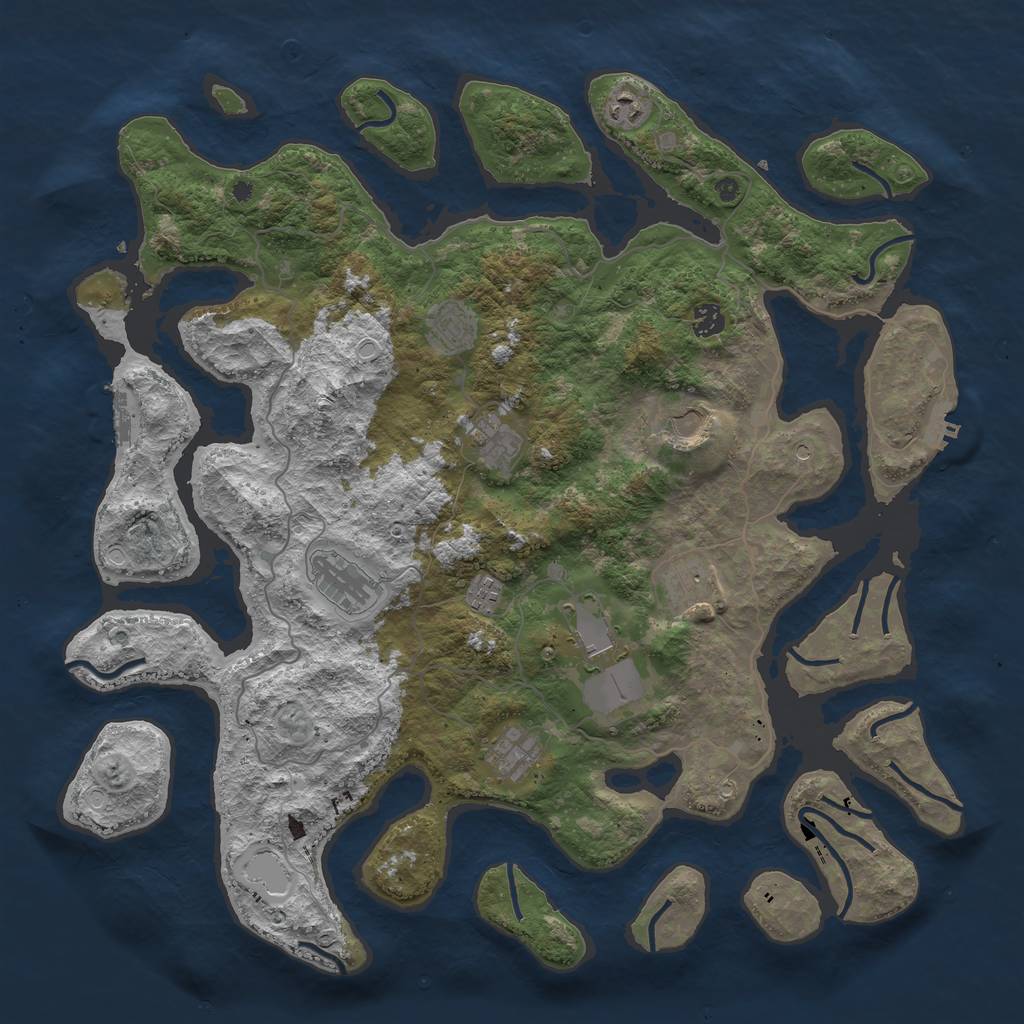 Rust Map: Procedural Map, Size: 4500, Seed: 441534, 18 Monuments