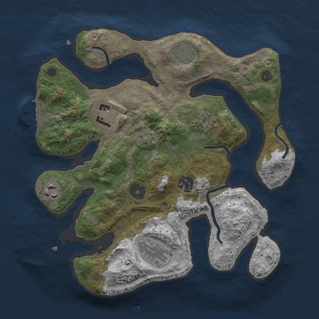 Rust Map: Procedural Map, Size: 3000, Seed: 177481562, 9 Monuments