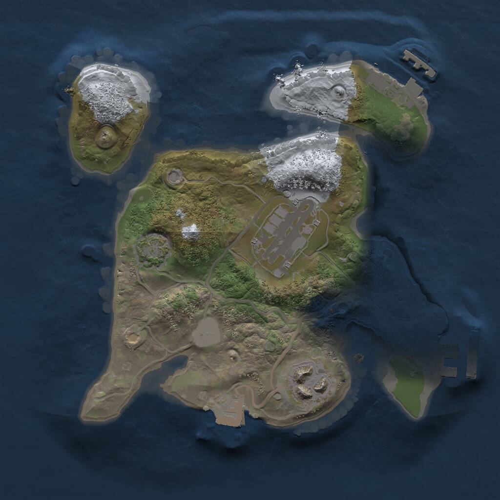 Rust Map: Procedural Map, Size: 2000, Seed: 69556, 6 Monuments