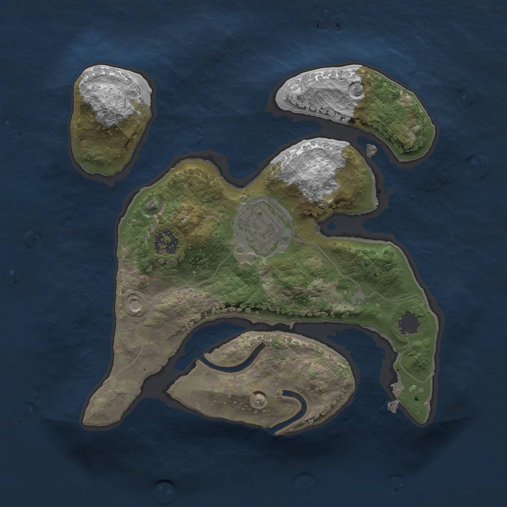 Rust Map: Procedural Map, Size: 2000, Seed: 69556, 3 Monuments